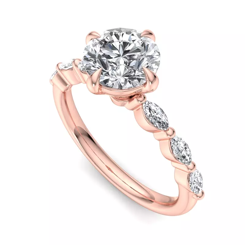 14K Rose Gold Mila Marquise Band Engagement Ring