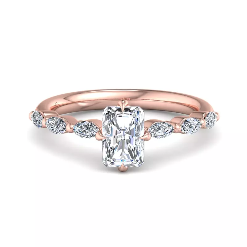 14K Rose Gold Mila Marquise Band Engagement Ring