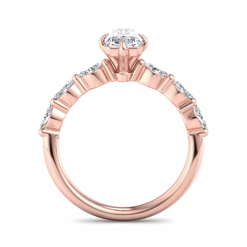 14K Rose Gold Mila Marquise Band Engagement Ring