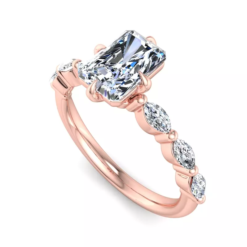 14K Rose Gold Mila Marquise Band Engagement Ring