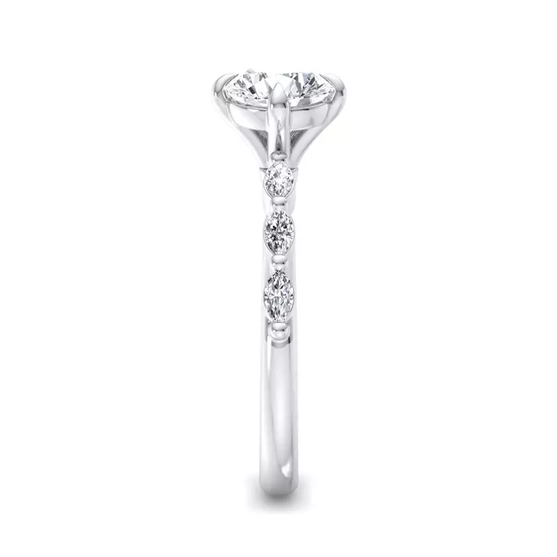 14K White Gold Mila Marquise Band Engagement Ring