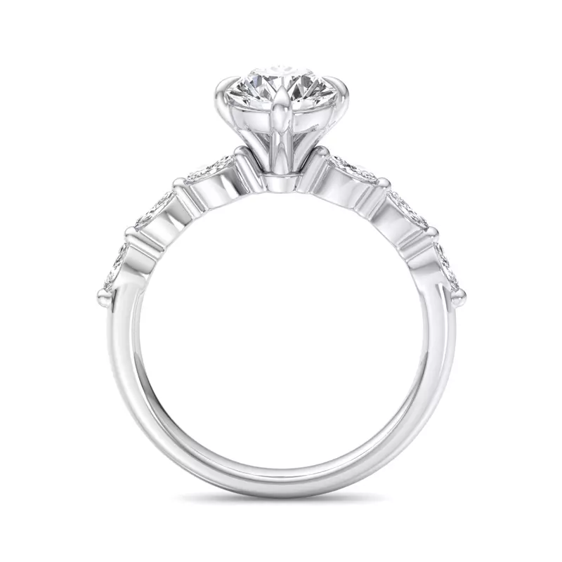 14K White Gold Mila Marquise Band Engagement Ring