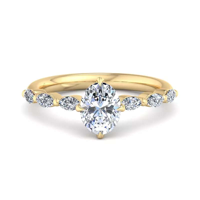 14K Yellow Gold Mila Marquise Band Engagement Ring