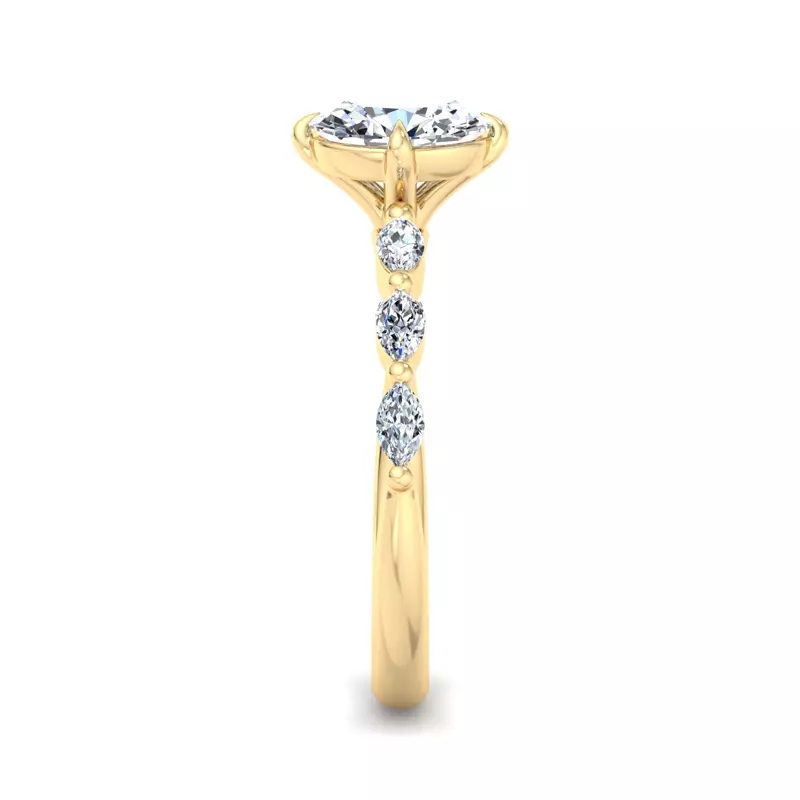14K Yellow Gold Mila Marquise Band Engagement Ring