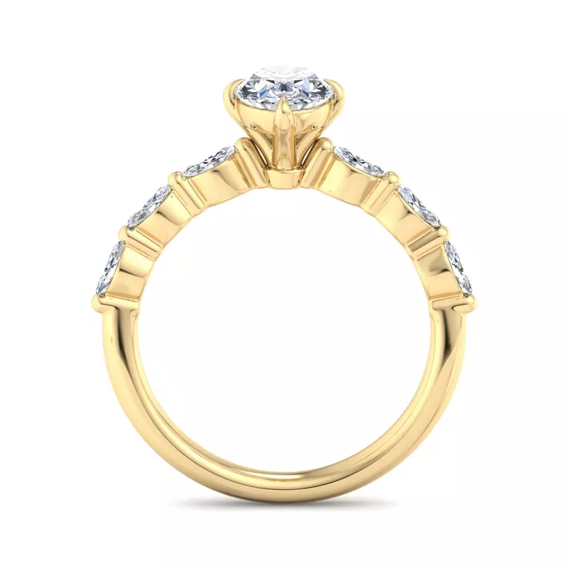 14K Yellow Gold Mila Marquise Band Engagement Ring