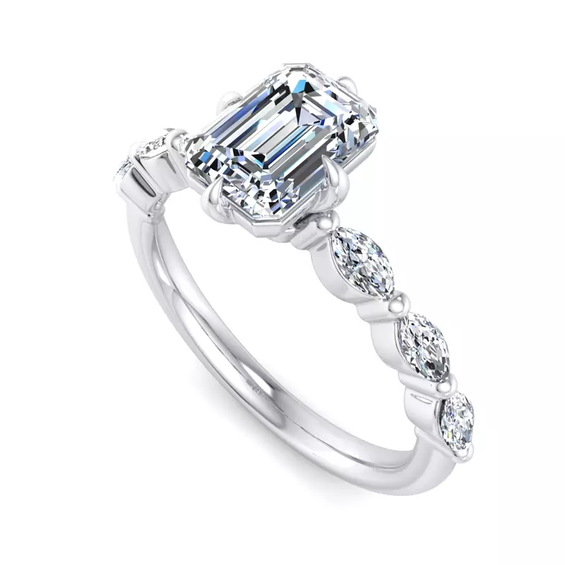 Platinum Mila Marquise Band Engagement Ring