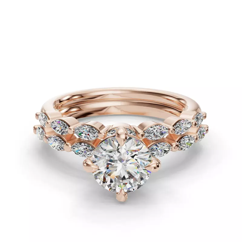 14K Rose Gold Mila Marquise Diamond Band