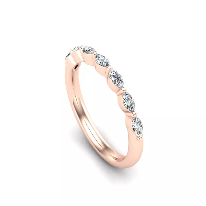 14K Rose Gold Mila Marquise Diamond Band