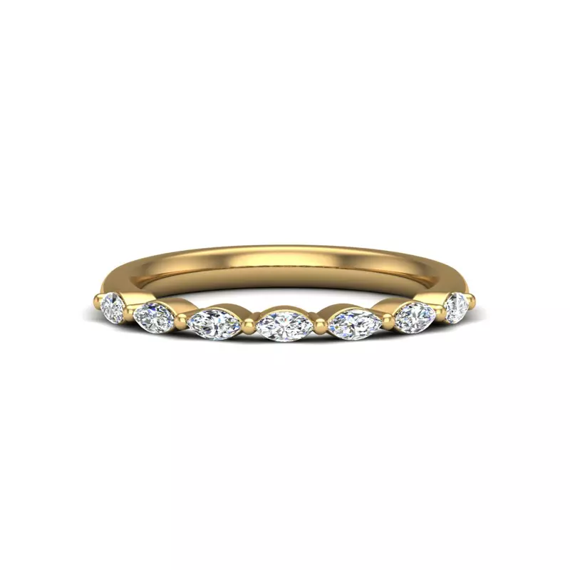 14K Yellow Gold Mila Marquise Diamond Band