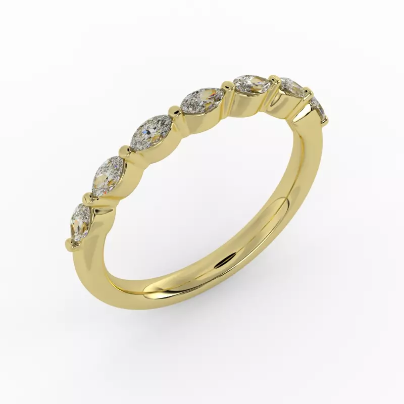 14K Yellow Gold Mila Marquise Diamond Band