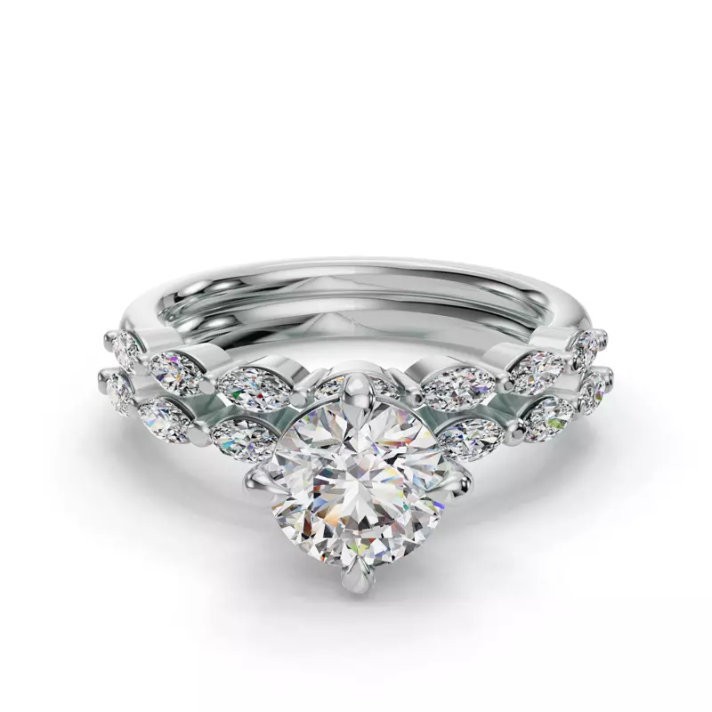 18K White Gold Mila Marquise Diamond Band