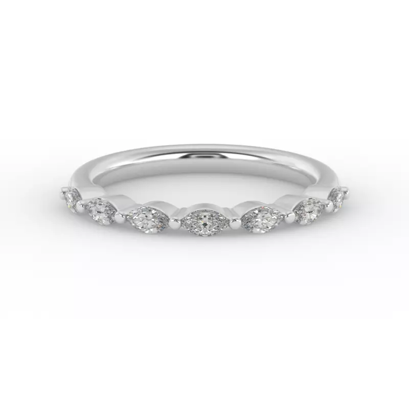 18K White Gold Mila Marquise Diamond Band