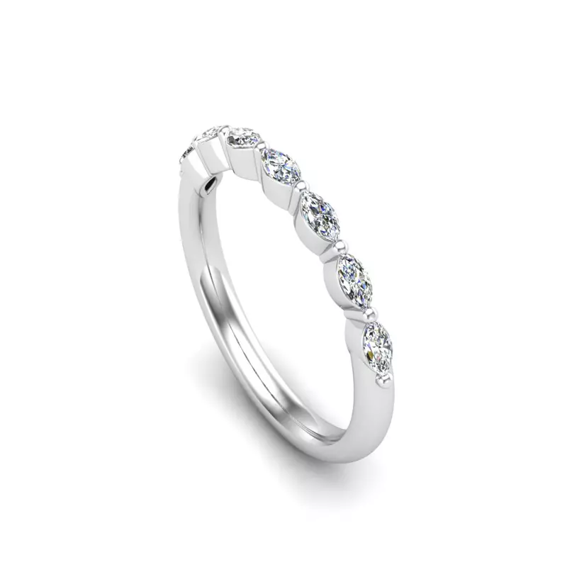 18K White Gold Mila Marquise Diamond Band