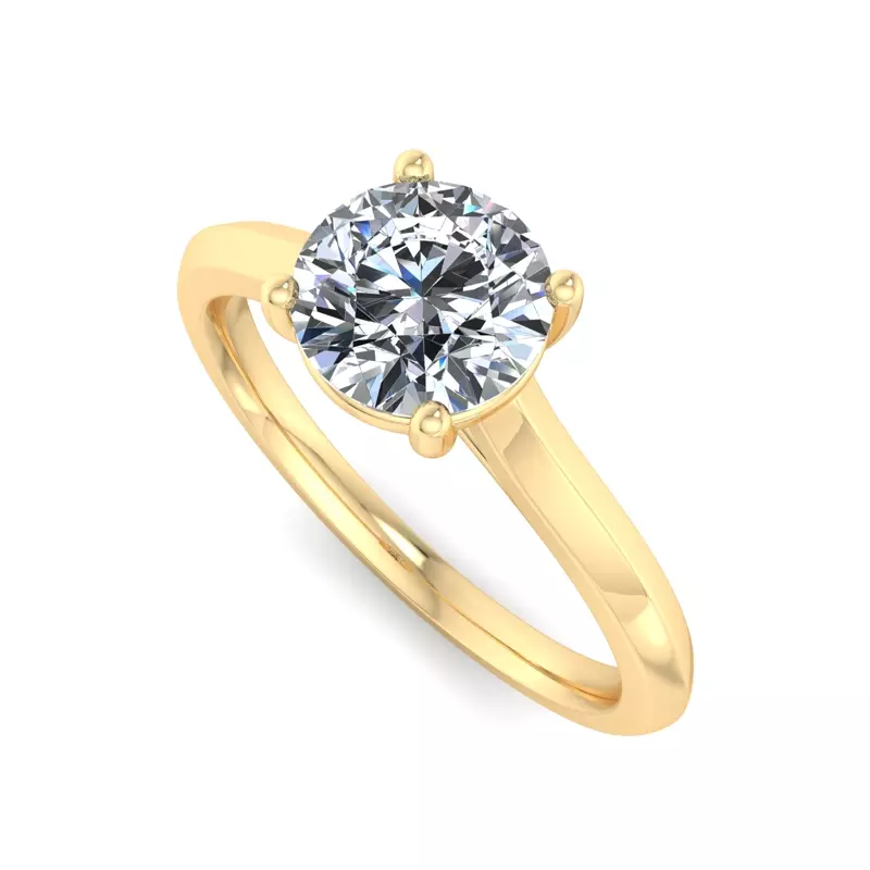 14K Yellow Gold Ayesha 4 Prong East-West Solitaire Engagement Ring