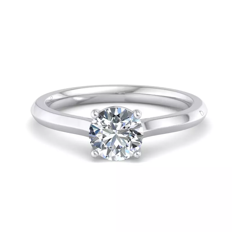 18K White Gold Ayesha 4 Prong East-West Solitaire Engagement Ring
