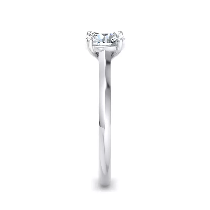 18K White Gold Ayesha 4 Prong East-West Solitaire Engagement Ring