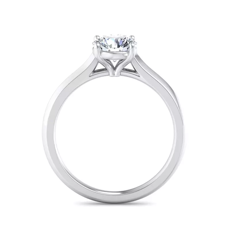 18K White Gold Ayesha 4 Prong East-West Solitaire Engagement Ring