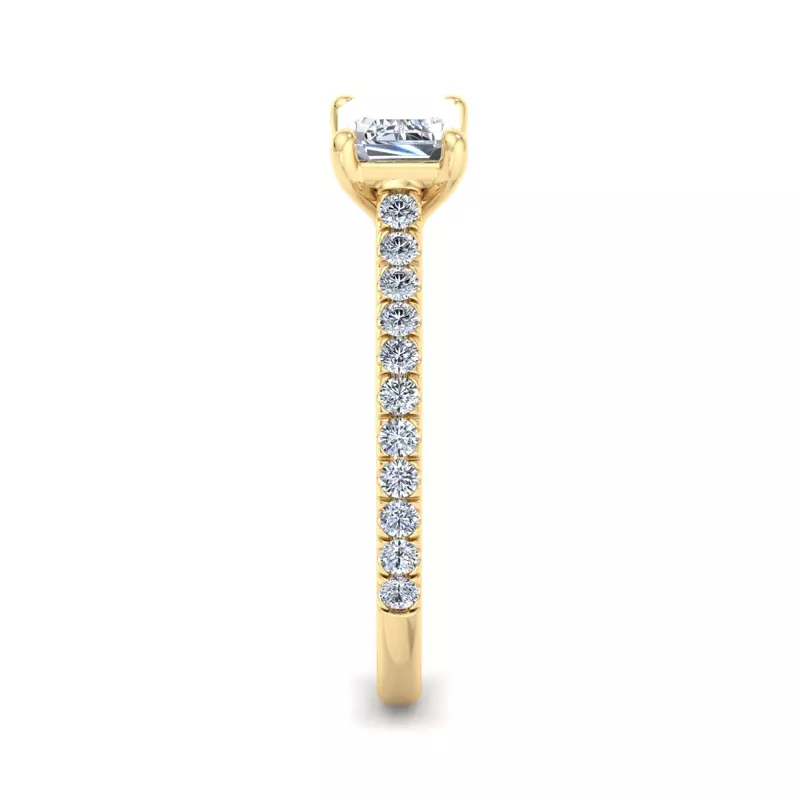 18K Yellow Gold Sadie East West Pave Engagement Ring