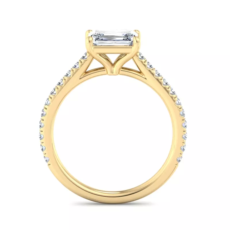 18K Yellow Gold Sadie East West Pave Engagement Ring