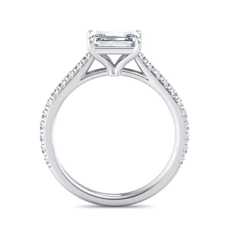 Platinum Sadie East West Pave Engagement Ring