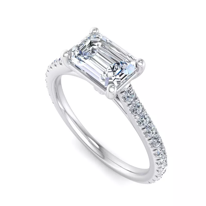 Platinum Sadie East West Pave Engagement Ring