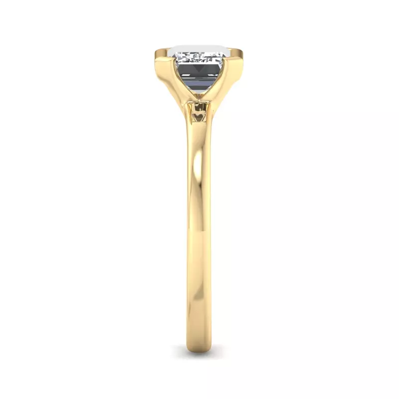 18K Yellow Gold Erin Half Bezel East West Solitaire Engagement Ring