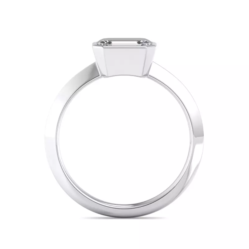14K White Gold Alia Bezel East West Solitaire Engagement Ring