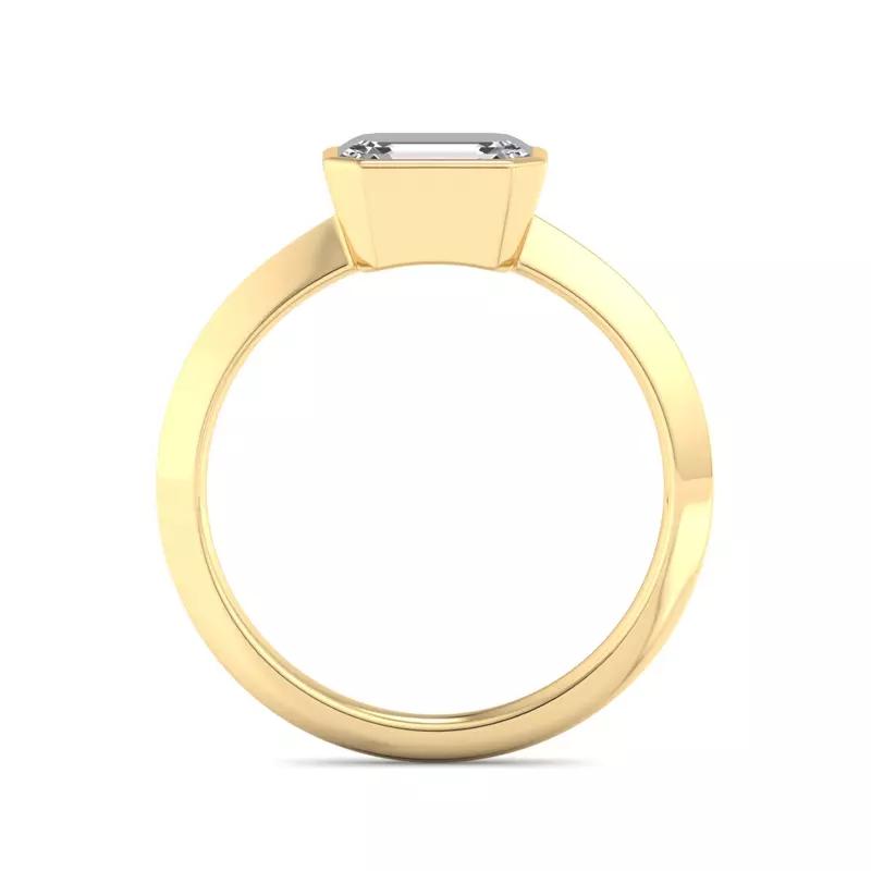 18K Yellow Gold Alia Bezel East West Solitaire Engagement Ring