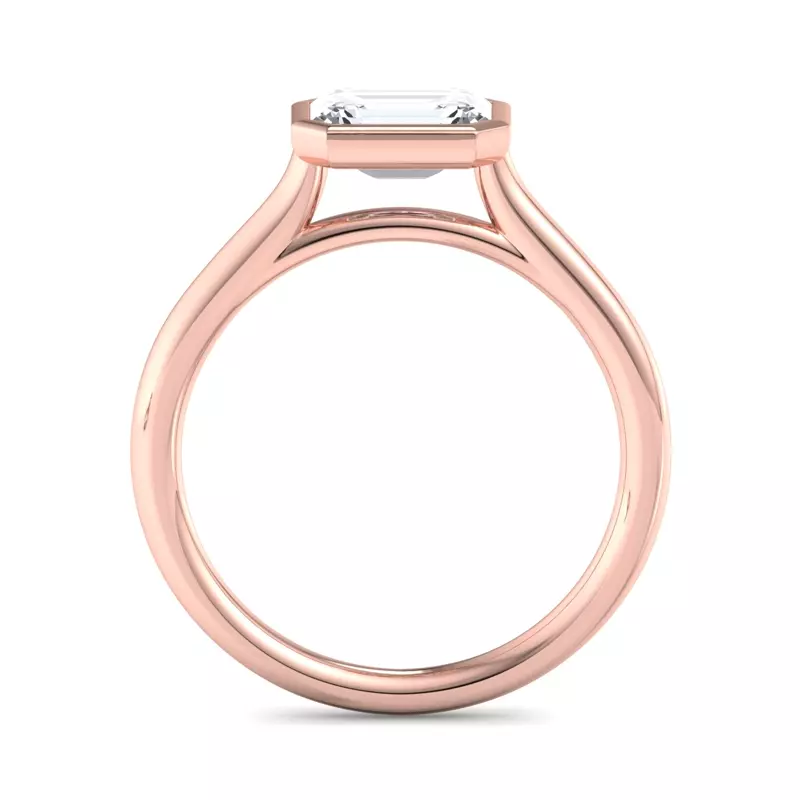 14K Rose Gold Harper Bezel Cathedral Engagement Ring