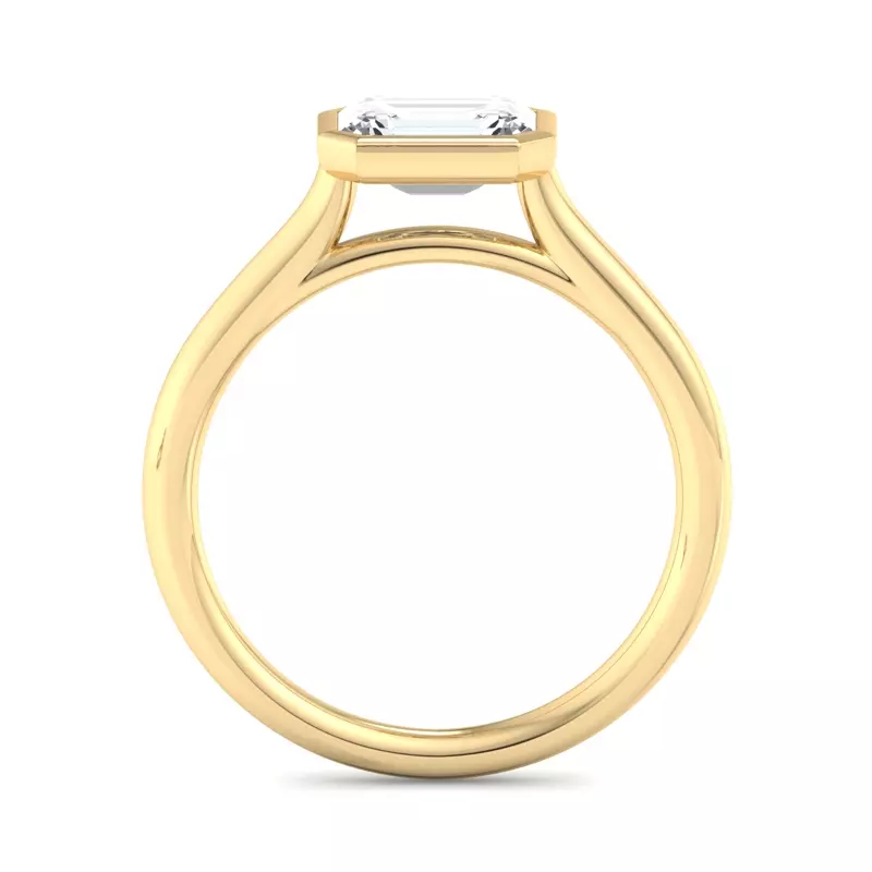 18K Yellow Gold Harper Bezel Cathedral Engagement Ring