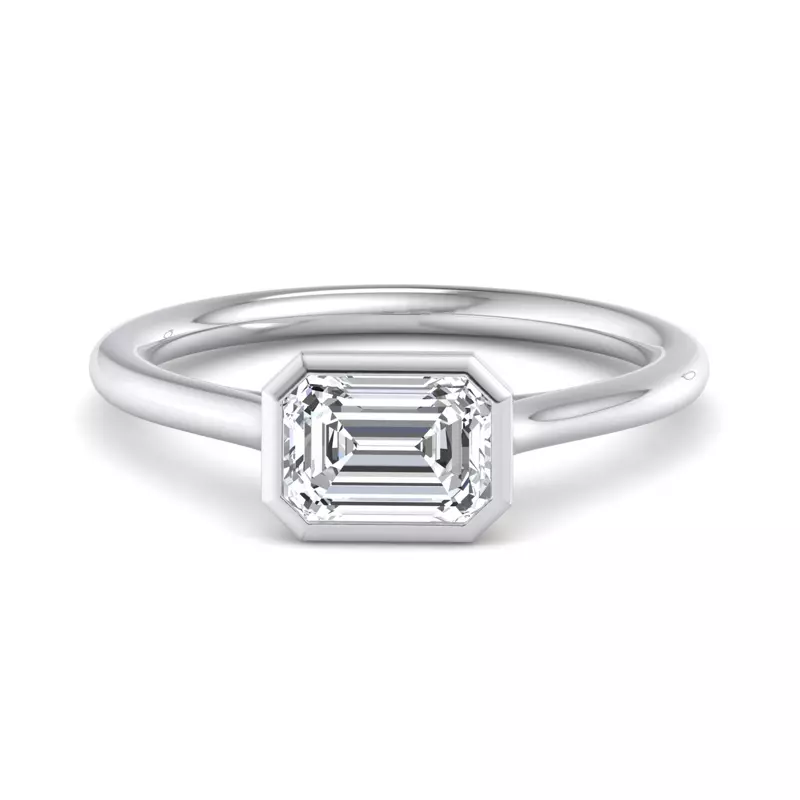 Platinum Harper Bezel Cathedral Engagement Ring