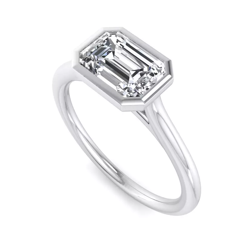 Platinum Harper Bezel Cathedral Engagement Ring