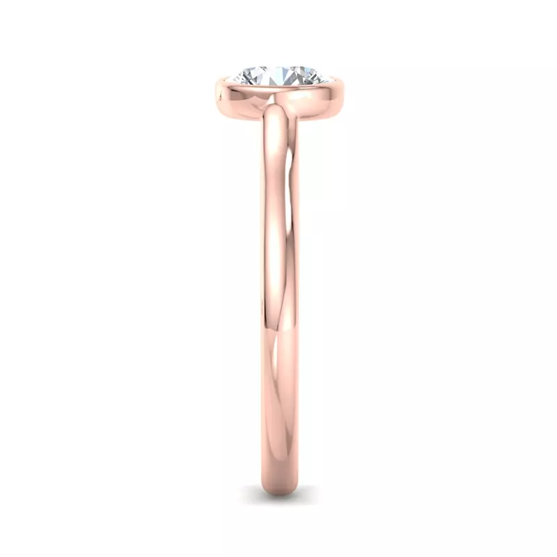 14K Rose Gold Emery Bezel Solitaire Engagement Ring