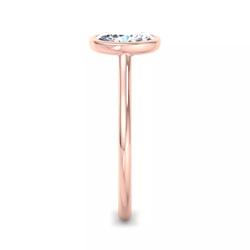 14K Rose Gold Emery Bezel Solitaire Engagement Ring