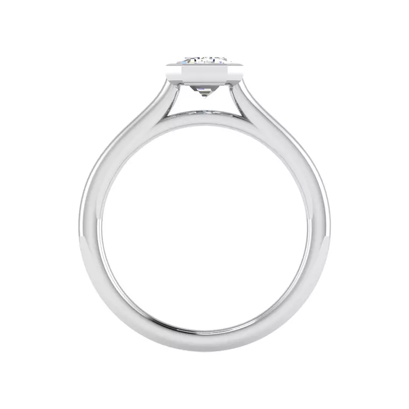 Platinum Emery Bezel Solitaire Engagement Ring