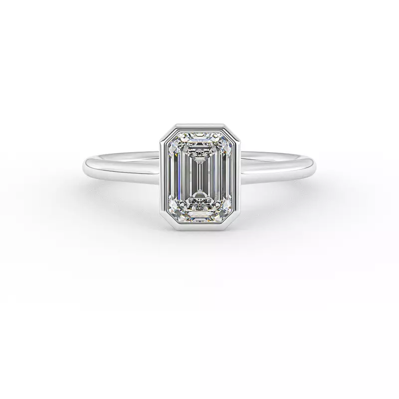 Platinum Emery Bezel Solitaire Engagement Ring