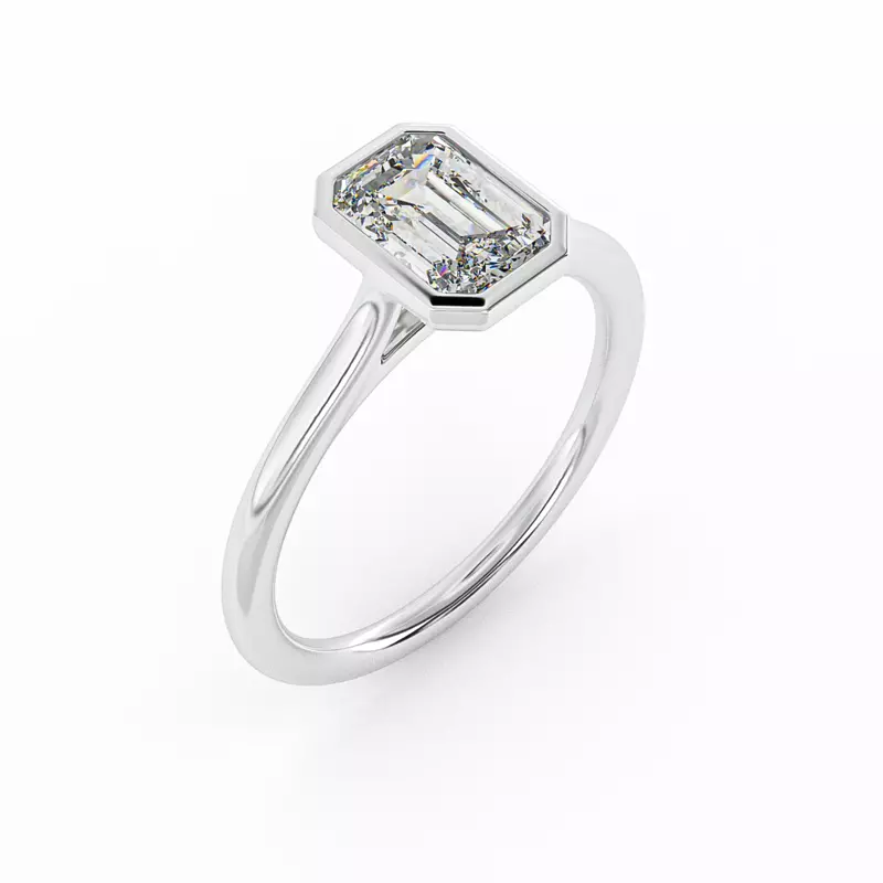 Platinum Emery Bezel Solitaire Engagement Ring