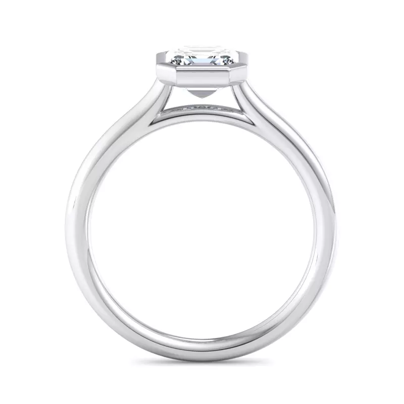 Platinum Emery Bezel Solitaire Engagement Ring