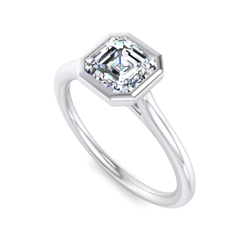 Platinum Emery Bezel Solitaire Engagement Ring