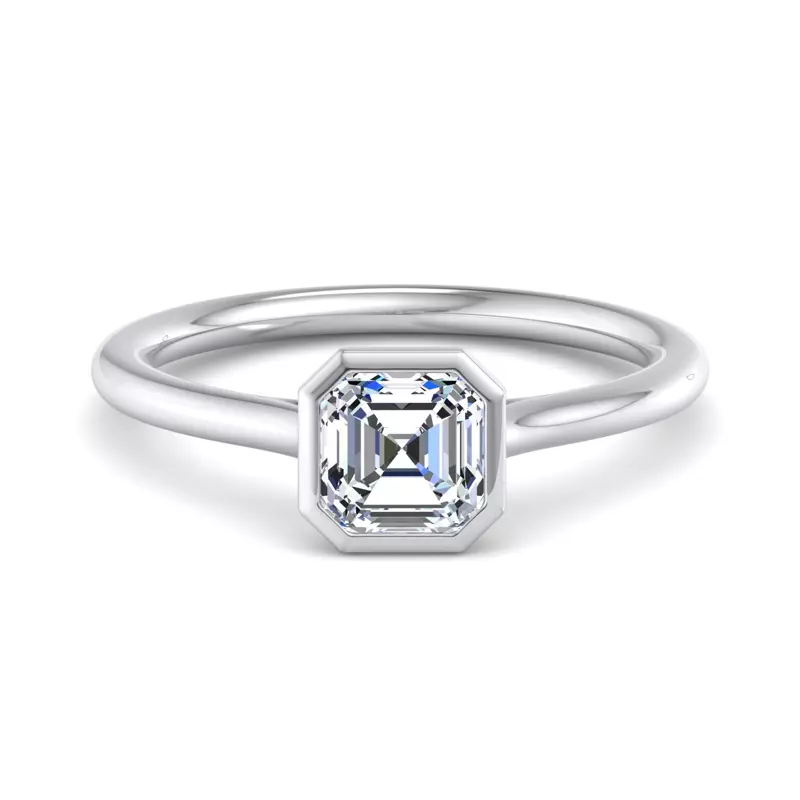 Platinum Emery Bezel Solitaire Engagement Ring