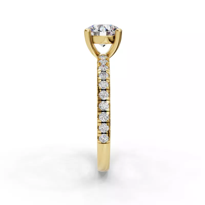 14K Yellow Gold Kennedy Grand Pavé Accent Engagement Ring