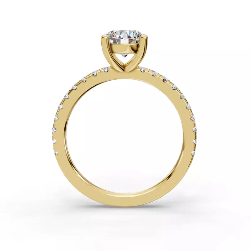 14K Yellow Gold Kennedy Grand Pavé Accent Engagement Ring