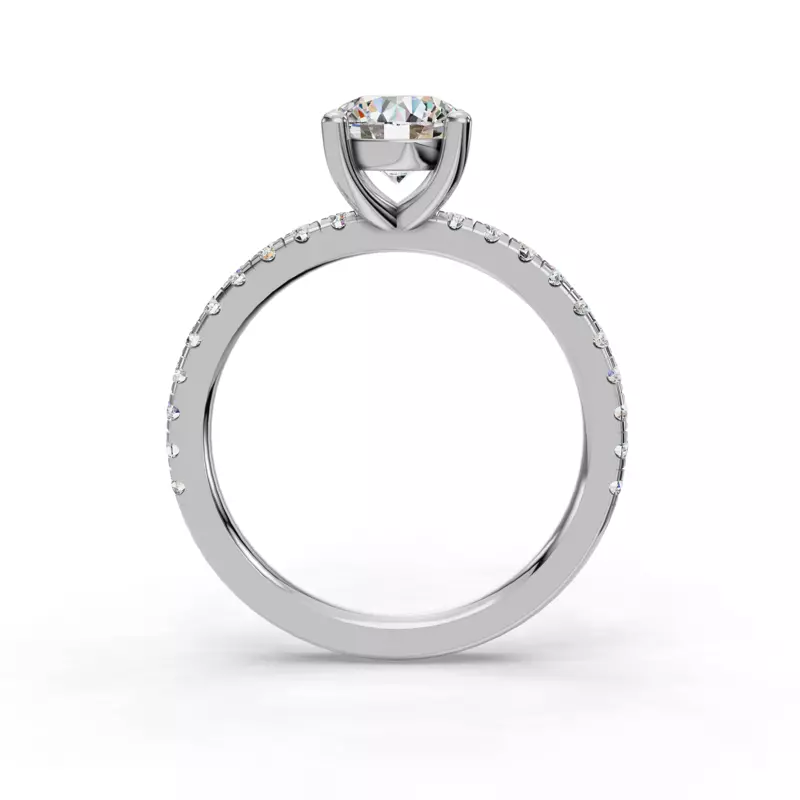 Platinum Kennedy Grand Pavé Accent Engagement Ring