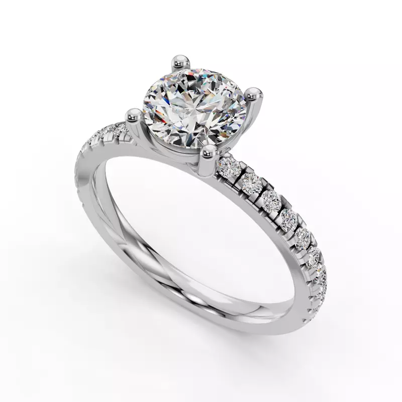 Platinum Kennedy Grand Pavé Accent Engagement Ring