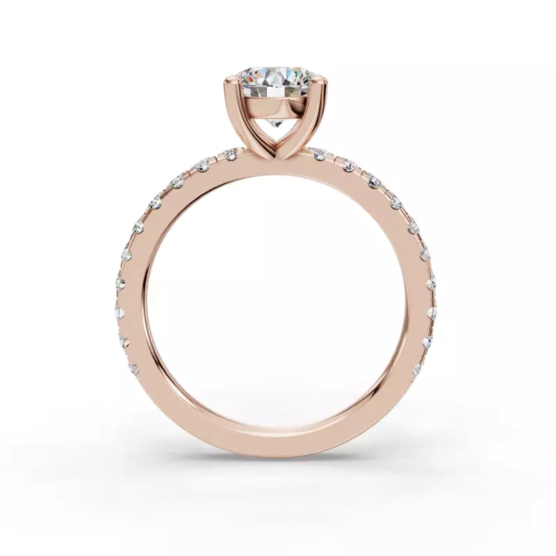 14K Rose Gold Kennedy Majestic Pavé Accent Engagement Ring