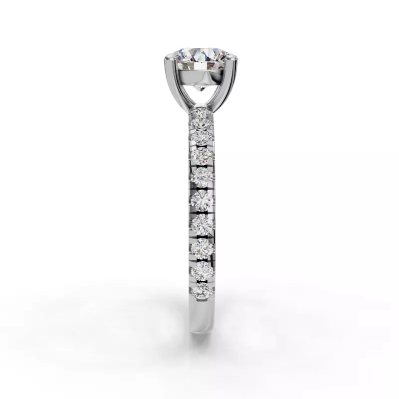 14K White Gold Kennedy Majestic Pavé Accent Engagement Ring