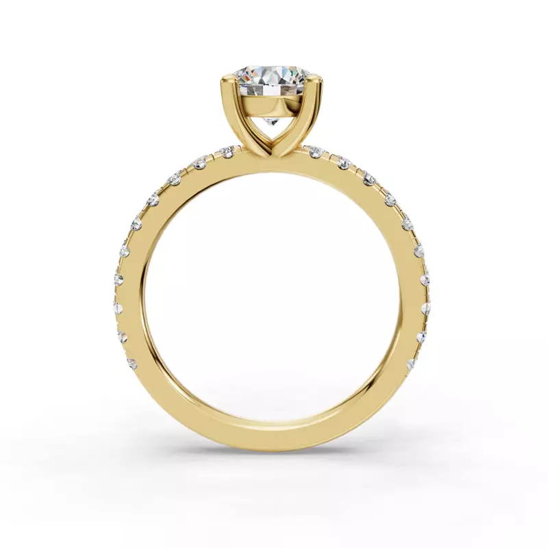 14K Yellow Gold Kennedy Majestic Pavé Accent Engagement Ring