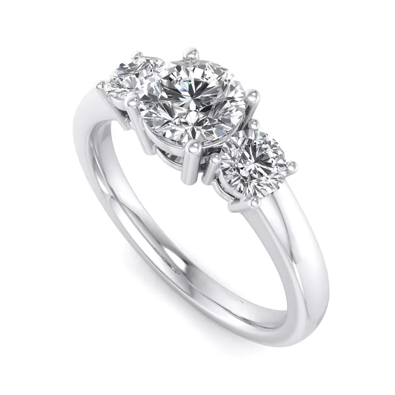 Platinum Wynter Three Stone Engagement Ring