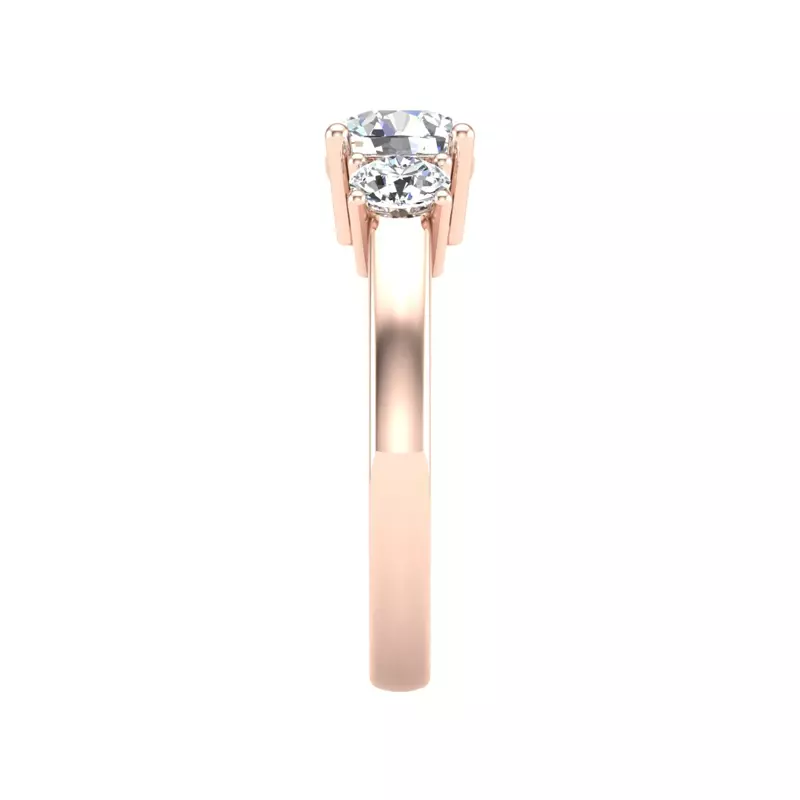 14K Rose Gold Eleanor Round Three-Stone