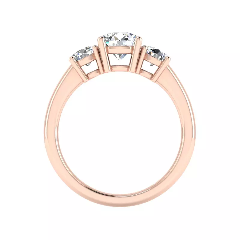 14K Rose Gold Eleanor Round Three-Stone